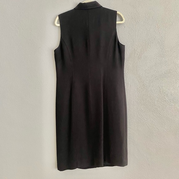 Womens Straight Shift Dress Size 12 Black Button Down Collared Casual Corner - Picture 6 of 9